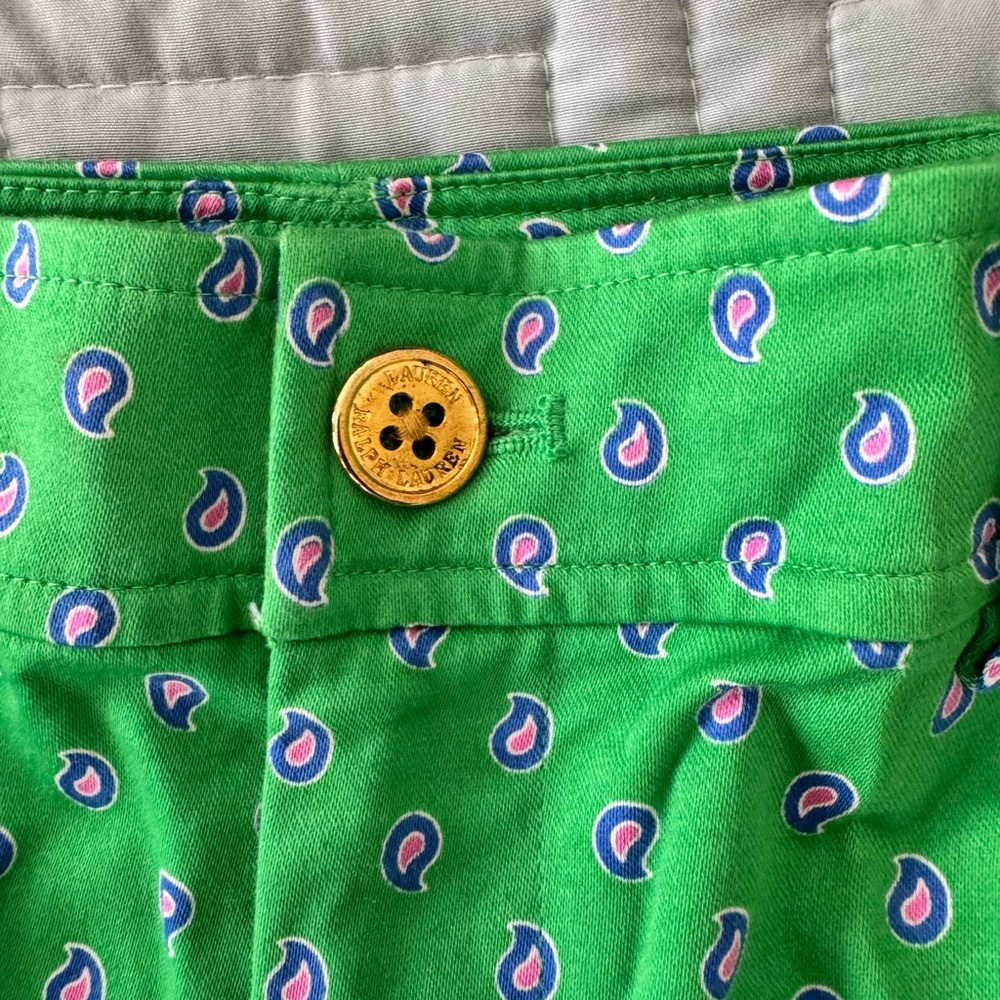 Ralph Lauren Green Patterned Women's Bermudas - Picture 4 of 6